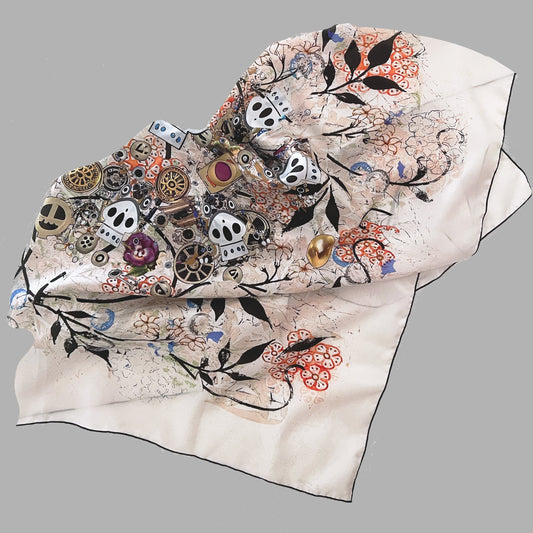 fiori dei morti silk scarf